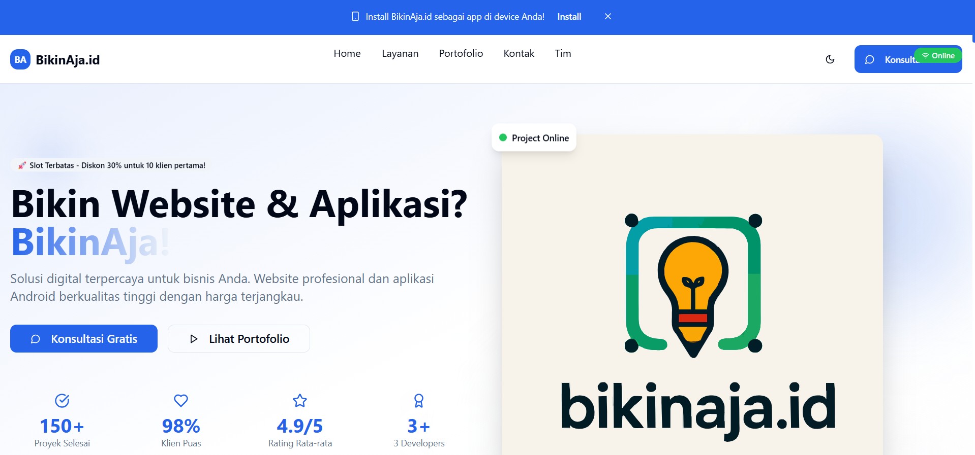 Website BikinAja Screenshot