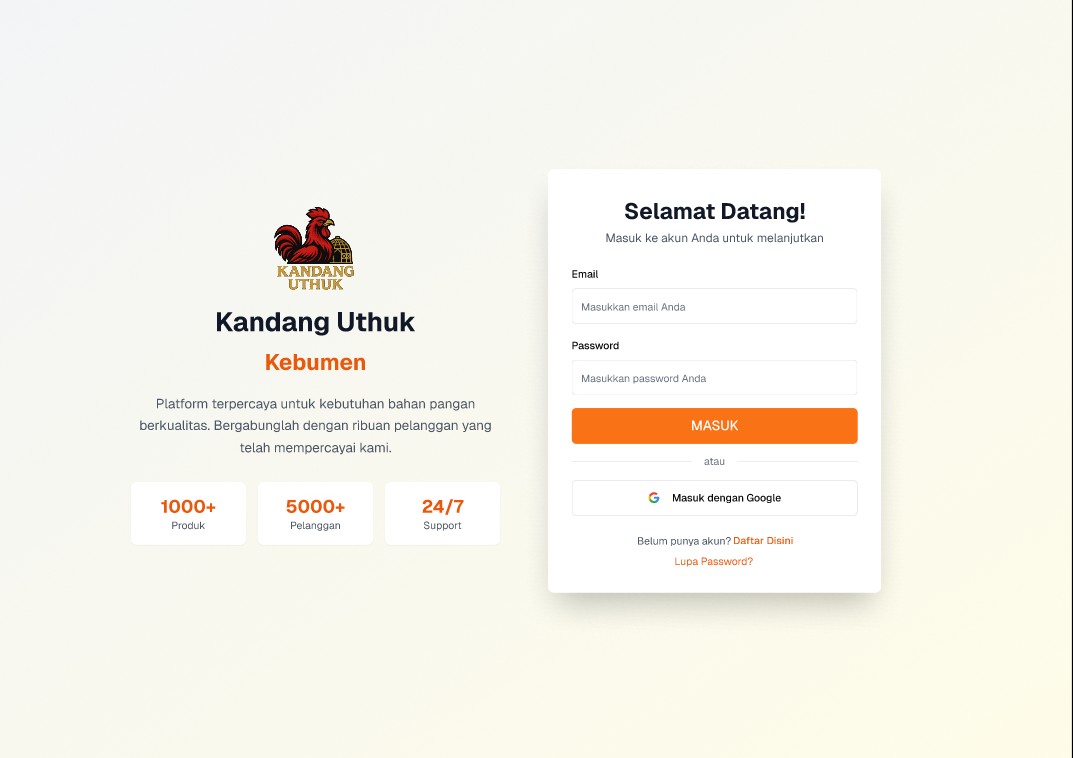 Kandang Uthuk UI/UX Design